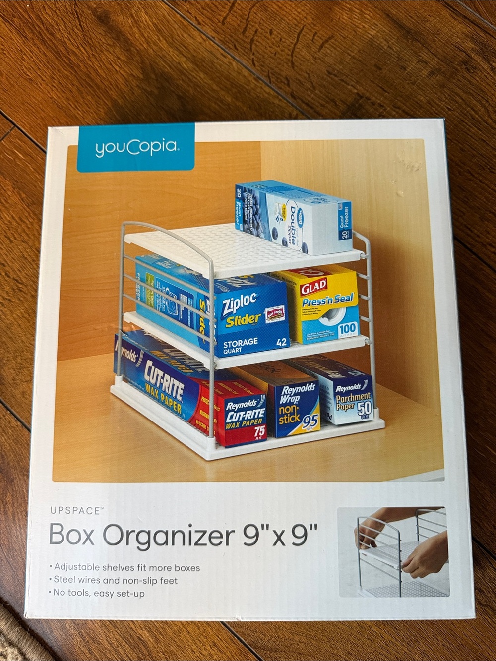White 3-Tier Box Organizer - Compact Shelf Storage